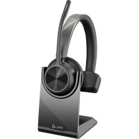 HP Poly VOYAGER 4310 UC Mono със зарядна стойка, USB-C – безжична Bluetooth слушалка с BT700 адаптер