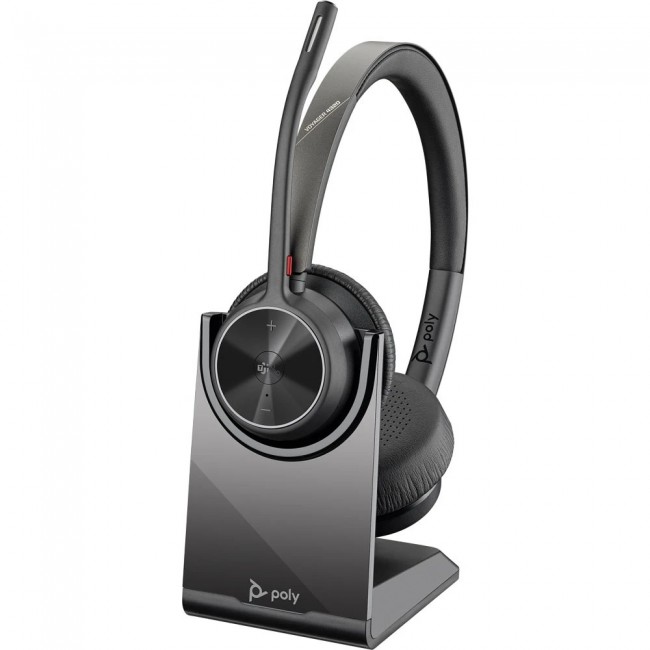 HP Poly Voyager 4320-M Microsoft Teams Stereo USB-C слушалки с BT700 адаптер и зарядна стойка