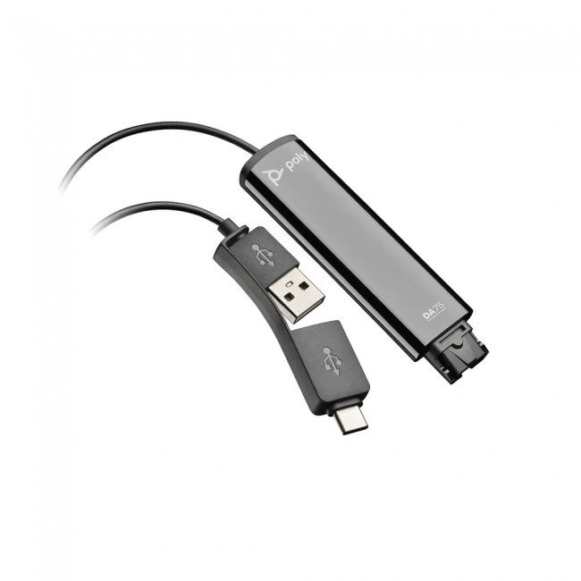 Poly DA75 USB-A/C адаптер към Quick Disconnect, черен, 786C6AA Poly DA75 USB-A/C адаптер към Quick Disconnect, черен, 786C6AA