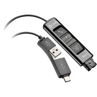 HP Poly DA85 USB-A/C адаптер за QD слушалки, черен, 786C7AA