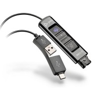 HP Poly DA85-M USB-A/C адаптер към Quick Disconnect, сертифициран за Microsoft Teams, черен