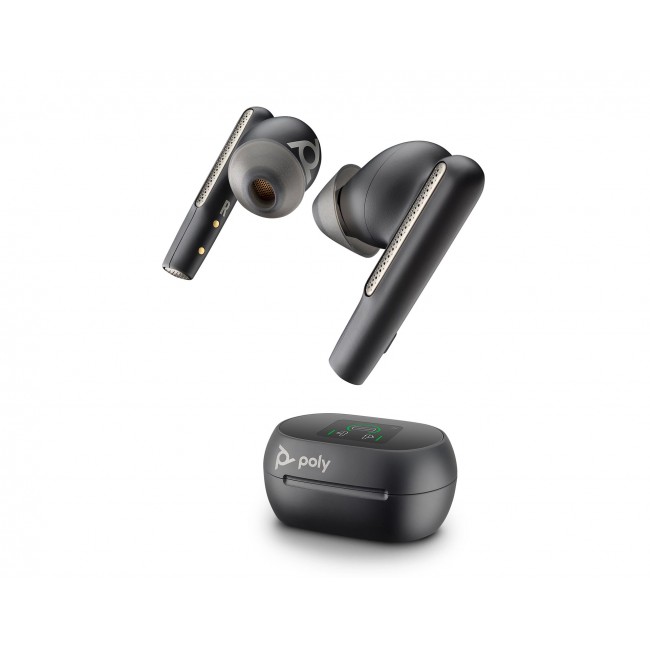 HP Poly Voyager Free 60+ UC 7Y8G3AA Bluetooth слушалки тапи с USB-A адаптер и тъчскрийн калъф, черни HP Poly Voyager Free 60+ UC 7Y8G3AA Bluetooth слушалки тапи с USB-A адаптер и тъчскрийн калъф, черни