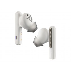 HP Poly Voyager Free 60 UC M White Sand слушалки тапи, Microsoft Teams, Bluetooth 5.3, USB-A, стандартен калъф за зареждане, бели