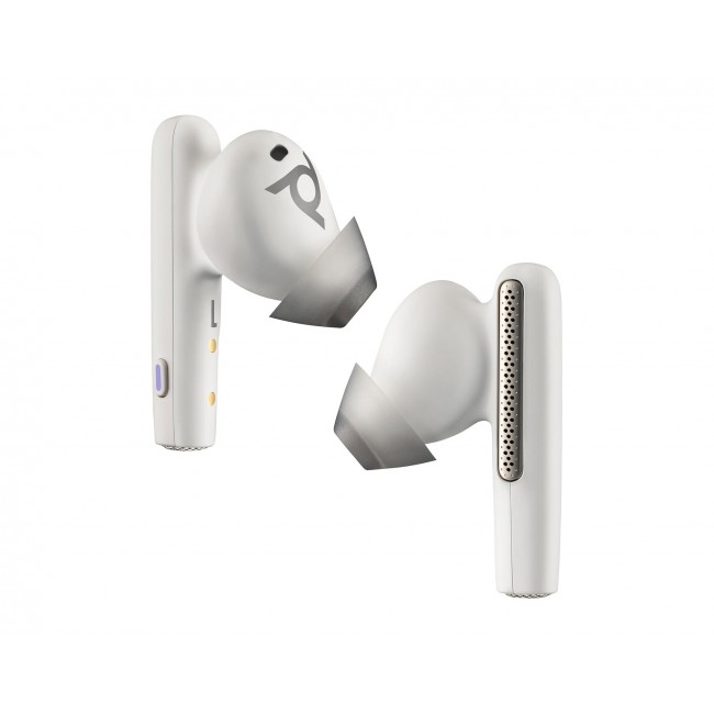 HP Poly Voyager Free 60 UC M White Sand слушалки тапи, Microsoft Teams, Bluetooth 5.3, USB-A, стандартен калъф за зареждане, бели
