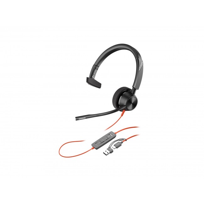 Poly Blackwire 3310 слушалка за Microsoft Teams с USB-C/A адаптер, TAA, 760Q7AA Poly Blackwire 3310 слушалка за Microsoft Teams с USB-C/A адаптер, TAA, 760Q7AA