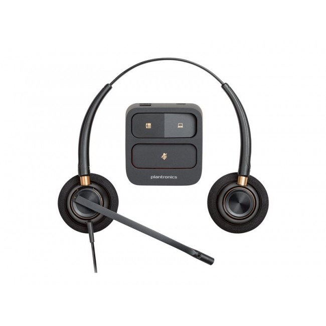 Poly EncorePro 520 QD дуо слушалки с микрофон, Quick Disconnect, черни, 783P7AA