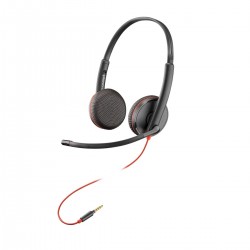 Poly Blackwire C3225 Top жични стерео слушалки с микрофон, 3,5 мм, черни