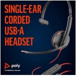 Poly Blackwire 3210 моно слушалка USB-A – жична USB слушалка с микрофон Poly Blackwire 3210 моно слушалка USB-A – жична USB слушалка с микрофон
