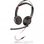 Poly Blackwire 5220 3.5mm Top жични стерео слушалки с микрофон, черни