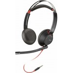Poly Blackwire 5220 3.5mm Top жични стерео слушалки с микрофон, черни