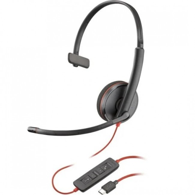 Poly Blackwire 3210 моно USB-C слушалка с адаптер USB-C/A – 8X214A6 Poly Blackwire 3210 моно USB-C слушалка с адаптер USB-C/A – 8X214A6