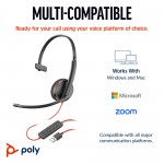 POLY Blackwire 3210 USB-C жична моно слушалка с USB-C/A адаптер POLY Blackwire 3210 USB-C жична моно слушалка с USB-C/A адаптер