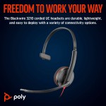 POLY Blackwire 3210 USB-C жична моно слушалка с USB-C/A адаптер POLY Blackwire 3210 USB-C жична моно слушалка с USB-C/A адаптер