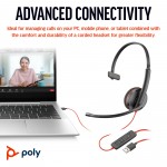 POLY Blackwire 3210 USB-C жична моно слушалка с USB-C/A адаптер POLY Blackwire 3210 USB-C жична моно слушалка с USB-C/A адаптер