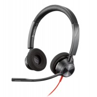 Poly Blackwire 3320 USB-C стерео слушалки с микрофон и USB-C/USB-A адаптер