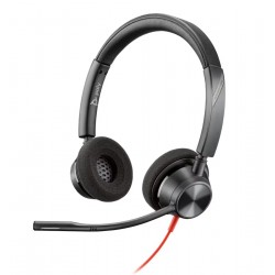 Poly Blackwire 3320 USB-C стерео слушалки с микрофон и USB-C/USB-A адаптер