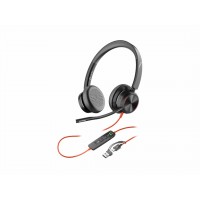 Poly Blackwire 8225 стерео USB-C слушалки с ANC и USB-C/A адаптер, сертифицирани за Microsoft Teams