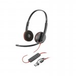 HP Poly Blackwire 3220 стерео слушалки с микрофон USB-C и USB-C към USB-A адаптер (Bulk)