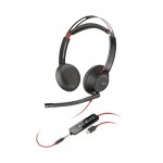 HP Poly Blackwire 5220 Stereo USB-C слушалка с 3.5 mm жак и USB-C към USB-A адаптер, Bulk HP Poly Blackwire 5220 Stereo USB-C слушалка с 3.5 mm жак и USB-C към USB-A адаптер, Bulk