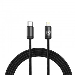 Tellur TLL155781 минималистичен USB-C към Lightning кабел, 27 W, 1 m, черен