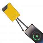 Tellur TLL158451 външна батерия 10000 mAh с вградени USB-C и Lightning кабели, QC3.0, PD3.0, жълта Tellur TLL158451 външна батерия 10000 mAh с вградени USB-C и Lightning кабели, QC3.0, PD3.0, жълта