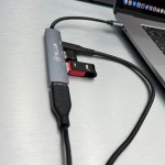 Tellur TLL321051 4 в 1 USB-C 3.1 хъб, 2xUSB 2.0 + USB-C + USB 3.0, алуминий, сив