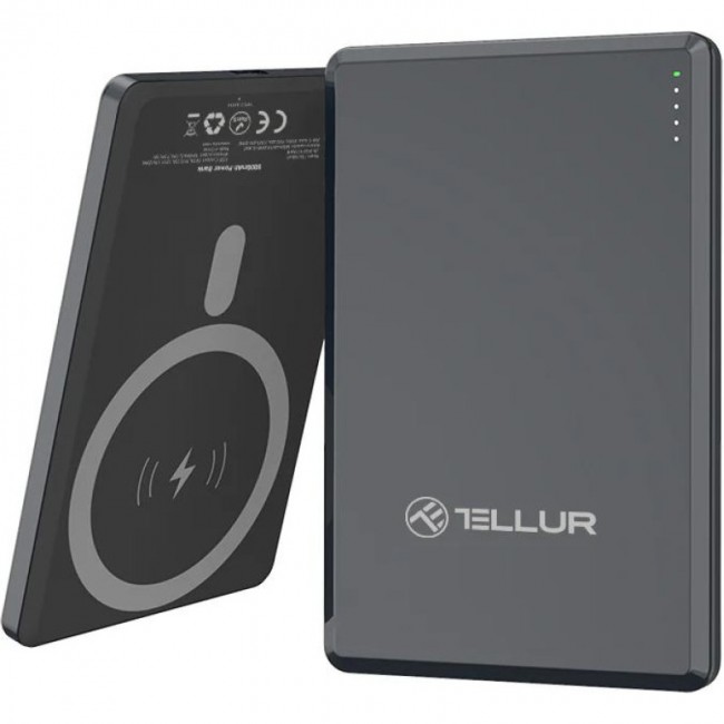 Tellur TLL158461 магнитна външна батерия 5000 mAh, PD20W, MagSafe съвместима, сива Tellur TLL158461 магнитна външна батерия 5000 mAh, PD20W, MagSafe съвместима, сива