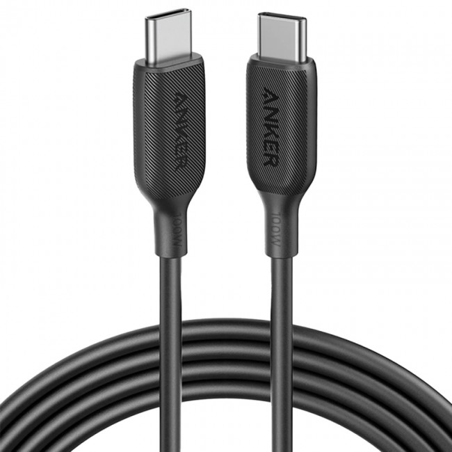Anker 543 A80E2G11 USB-C към USB-C кабел, 1,8 м, 100 W, 480 Mbps, био-базирано покритие