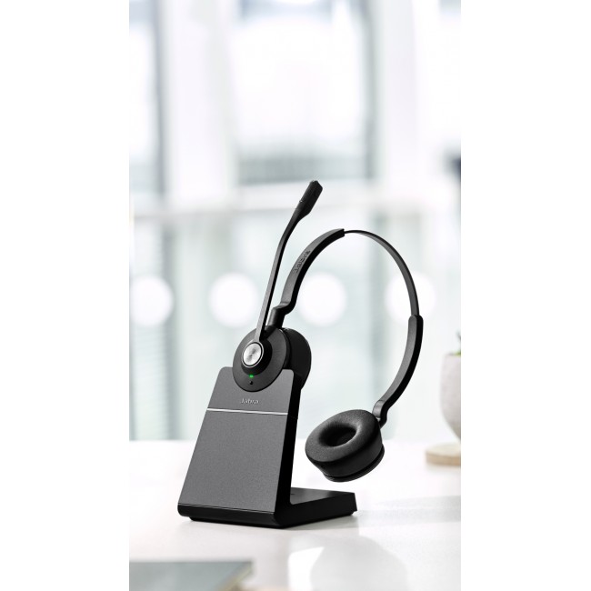 Jabra Engage 55 SE безжични стерео слушалки със стойка, MS, Link400a Jabra Engage 55 SE безжични стерео слушалки със стойка, MS, Link400a