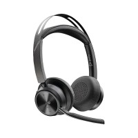 Poly Voyager Focus 2 безжични слушалки с микрофон за Microsoft Teams, USB-C с USB-C/A адаптер