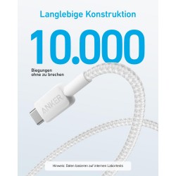 Anker 322 USB-A – USB-C кабел, 90 см, бял
