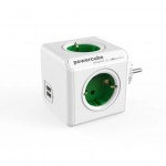 DesignNest PowerCube Original 1202GN разклонител с 4 гнезда и 2 USB порта, зелен DesignNest PowerCube Original 1202GN разклонител с 4 гнезда и 2 USB порта, зелен