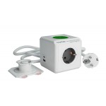DesignNest PowerCube Extended 11092 – разклонител с безжично зарядно, 3 гнезда, USB-A и USB-C, кабел 1,5 м