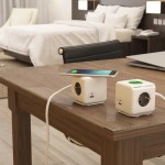 DesignNest PowerCube Extended 11092 – разклонител с безжично зарядно, 3 гнезда, USB-A и USB-C, кабел 1,5 м