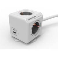 DesignNest PowerCube Extended 10435 разклонител с 4 гнезда, USB-A и USB-C, кабел 1,5 m