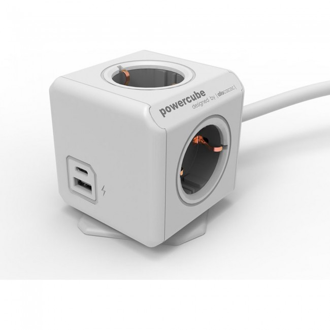 DesignNest PowerCube Extended 10435 разклонител с 4 гнезда, USB-A и USB-C, кабел 1,5 m DesignNest PowerCube Extended 10435 разклонител с 4 гнезда, USB-A и USB-C, кабел 1,5 m
