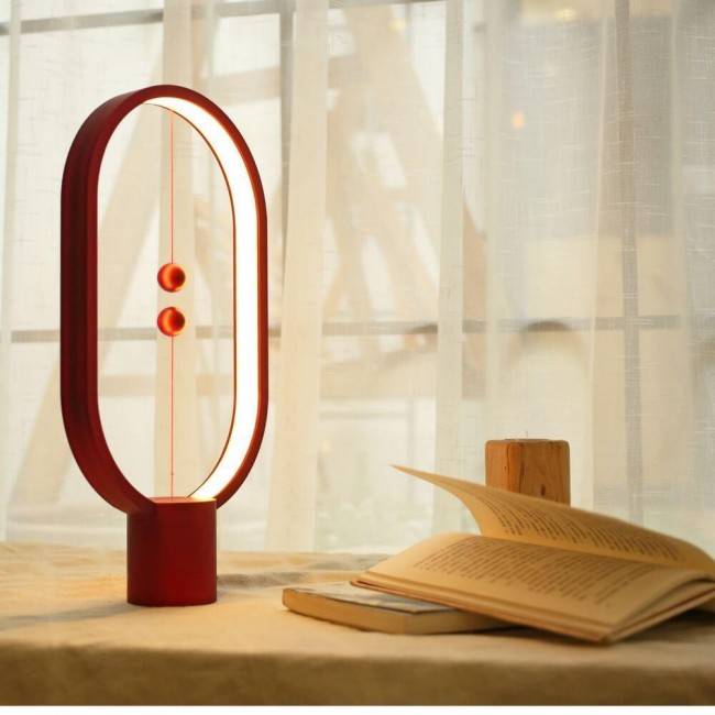 DesignNest DH0075RD Heng Balance Lamp Ellipse Plastic настолна лампа, USB-C, червена