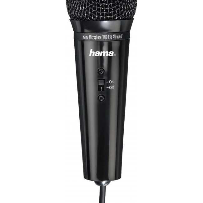 Hama MIC-P35 Allround настолен микрофон за PC и лаптоп, 3.5 мм жак, черен Hama MIC-P35 Allround настолен микрофон за PC и лаптоп, 3.5 мм жак, черен