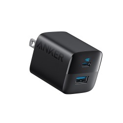 Anker 323 бързо мрежово зарядно устройство 33W, USB-C + USB-A, черен