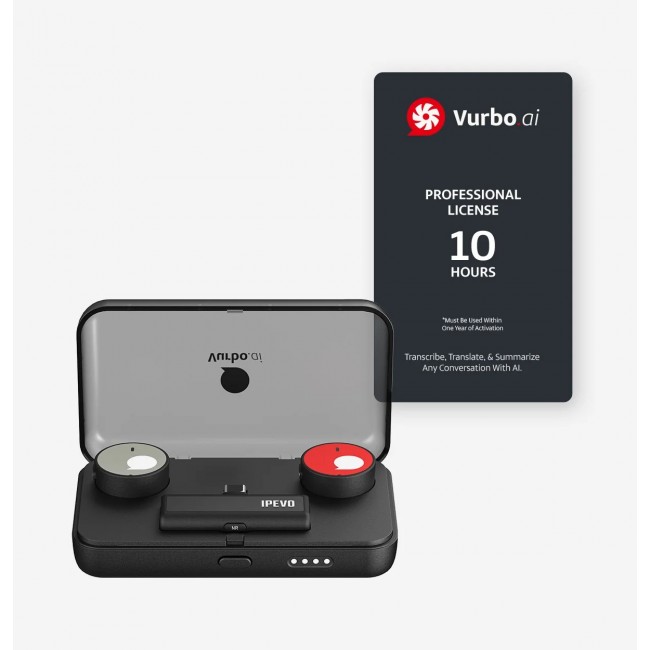 IPEVO VOCAL WEARABLE + Vurbo.ai Pro-10Hr безжична система за гласов прием IPEVO VOCAL WEARABLE + Vurbo.ai Pro-10Hr безжична система за гласов прием