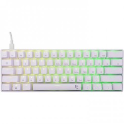 White Shark SHINOBI v2 механична гейминг клавиатура с кабел, OUTEMU Brown суичове, бяла