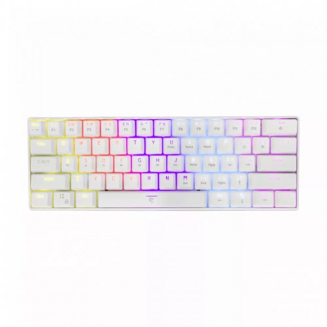White Shark SHINOBI v2 механична гейминг клавиатура с кабел, OUTEMU Red суичове, бяла