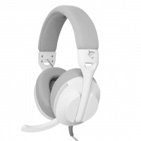 White Shark PARROT Over-Ear жични гейминг слушалки, Бял/Сив