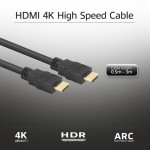 ACT AK3789 HDMI High Speed кабел HDMI A към HDMI A, 0.5 м, 4K, черен