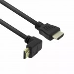 ACT AK3676 HDMI кабел с ъглов конектор, HDMI A към HDMI A, 1 м, 4K 60Hz, черен