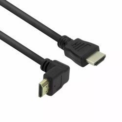 ACT AK3676 HDMI кабел с ъглов конектор, HDMI A към HDMI A, 1 м, 4K 60Hz, черен