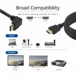 ACT AK3676 HDMI кабел с ъглов конектор, HDMI A към HDMI A, 1 м, 4K 60Hz, черен