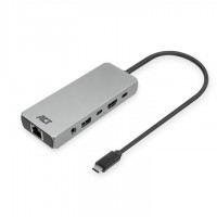 ACT AC7095 USB-C докинг станция 6-в-1, 8K при 30 Hz, 2.5G LAN, 100W Power Delivery