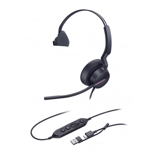 Yealink UH46 Mono Teams USB-C/A жична слушалка Yealink UH46 Mono Teams USB-C/A жична слушалка