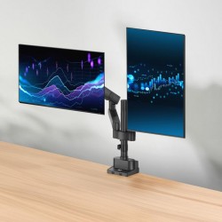 ACT Office Solid Pro AC8328 – настолна стойка с механична пружина за 2 монитора 17–35
